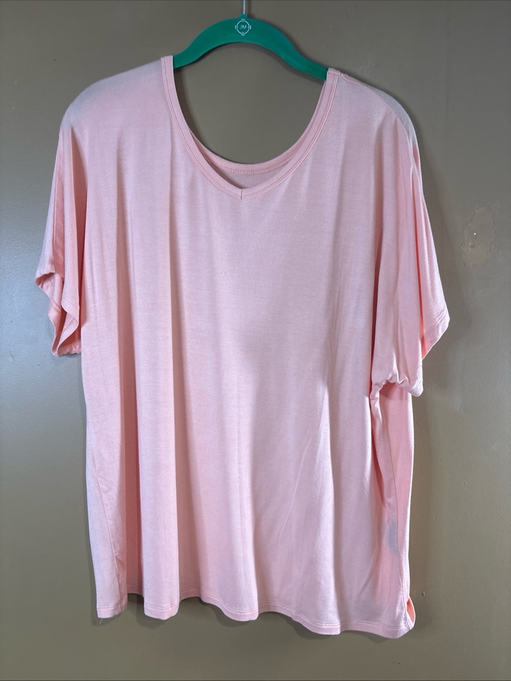 HC1011 IMAN Global Chic Blouse 1X. Orange Short Sleeve